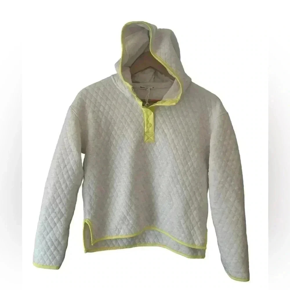 Marine Layer Reversible Lady Corbet Cream Neon Yellow Size XS Snap Neck - Picture 5 of 11